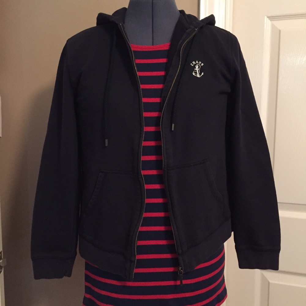 Navy and red sweatshirt/shirt set anchor Medium
